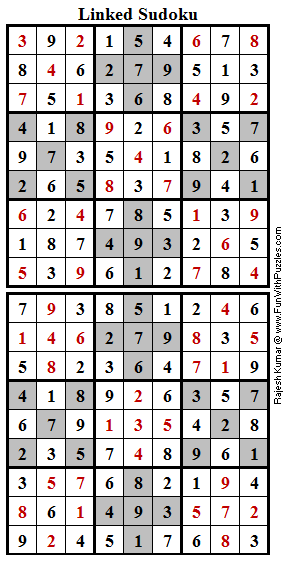 Linked Sudoku (Fun With Sudoku #160) Solution