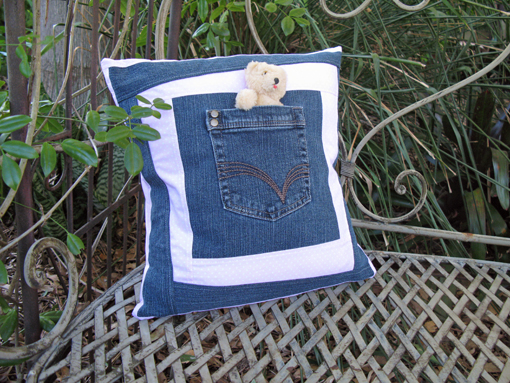 Threading My Way: Jeans Pocket Cushion Tutorial...