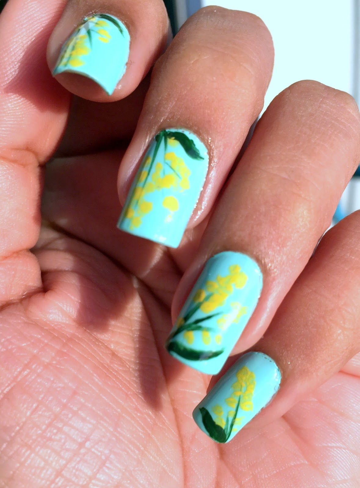 Flicks And Flecks A Messy Polish Playground Wattle Flower Nails