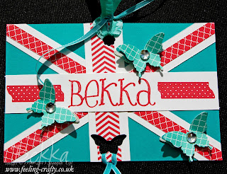 UK Based Demonstrator Bekka Prideaux's Bag Tag for Stampin' Up! 2013 Convention in the USA