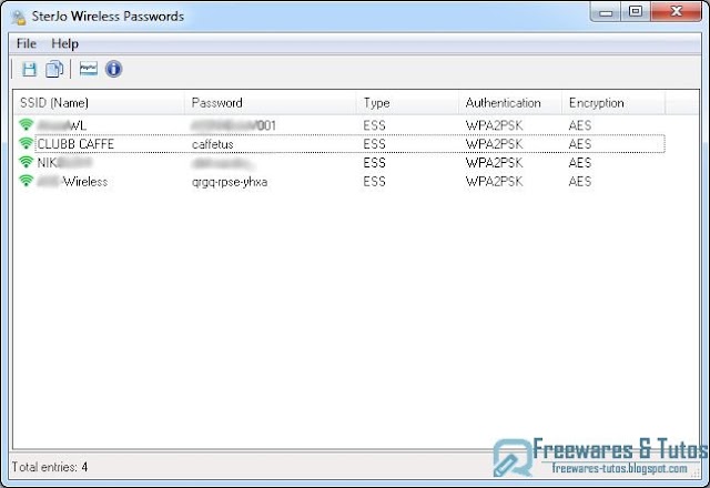 SterJo Wireless Passwords : un logiciel portable pour retrouver le mot de passe de votre réseau sans fil