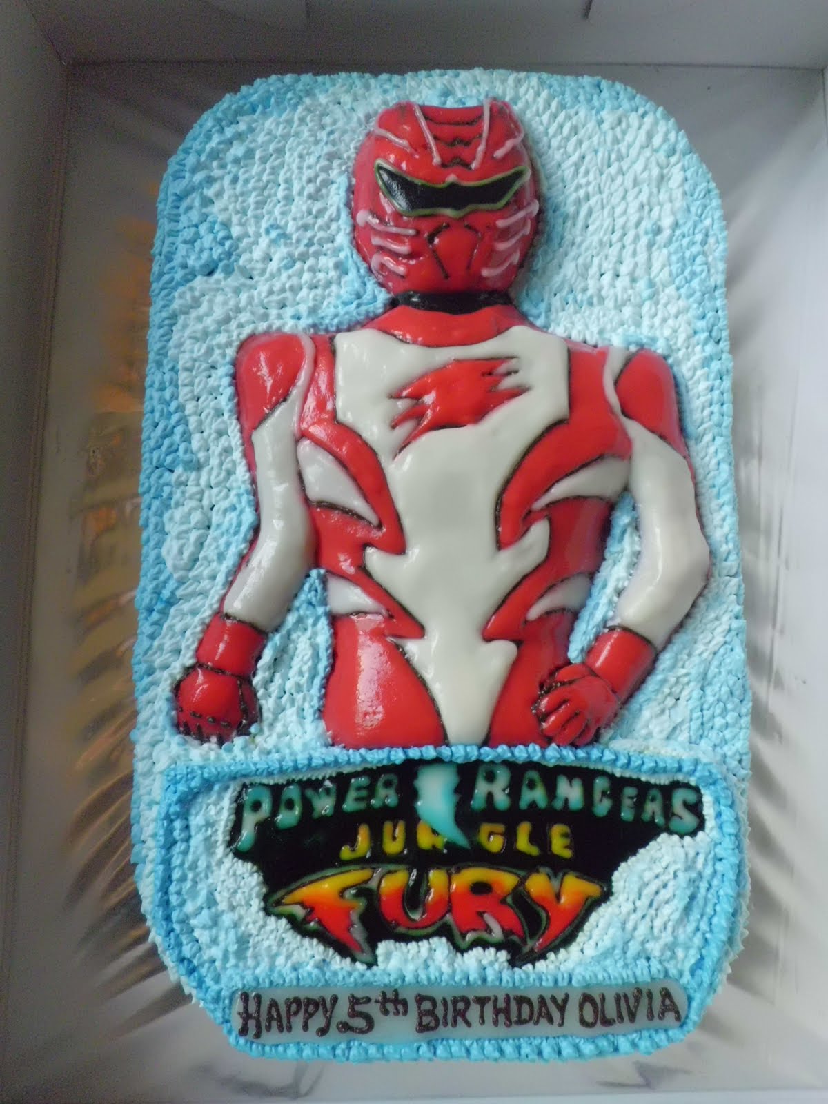 Yummy Baking Power Ranger Jungle Fury Red Ranger Cake