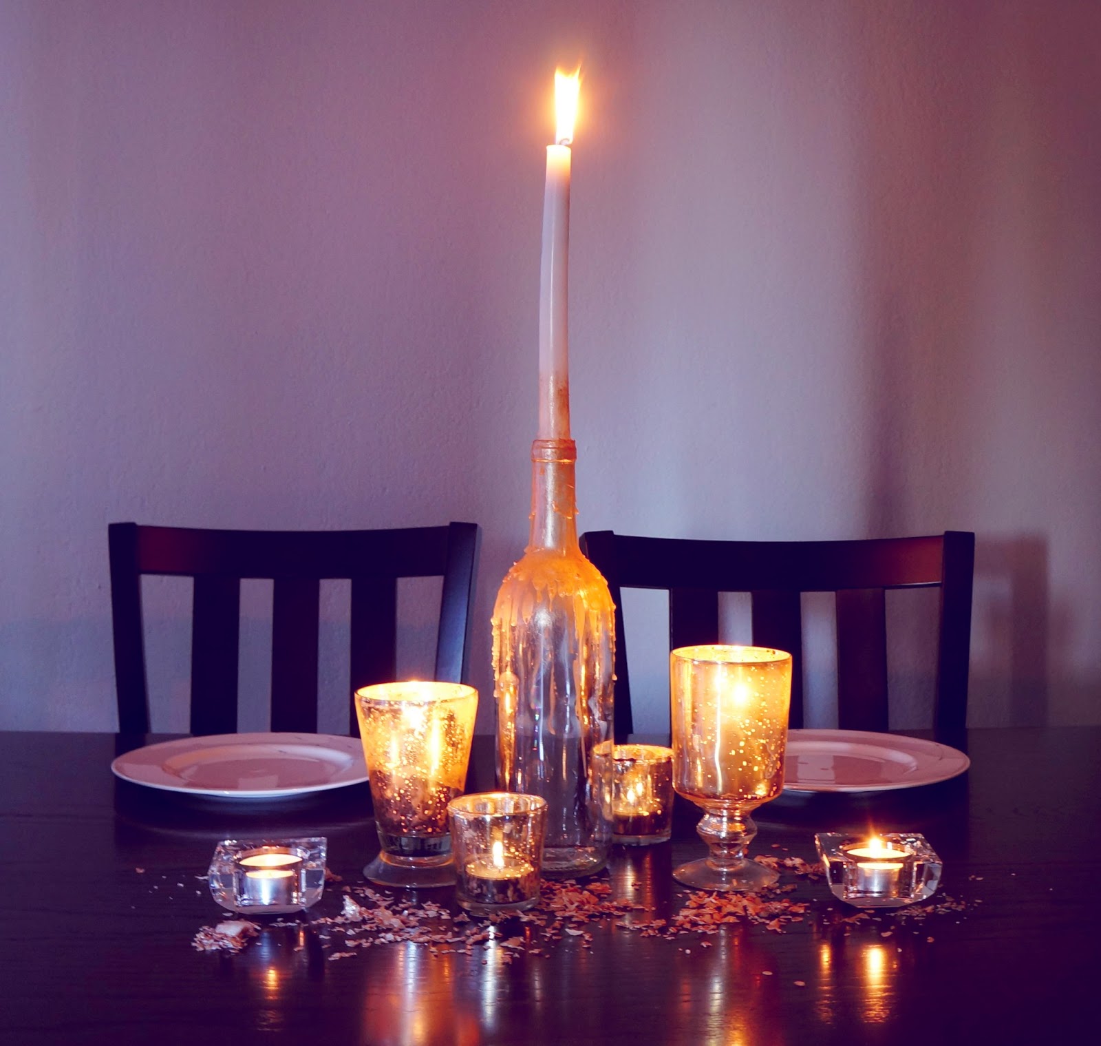 DIY Wine Bottle Candle Holder / HARVESTING LOVE EVENTS
