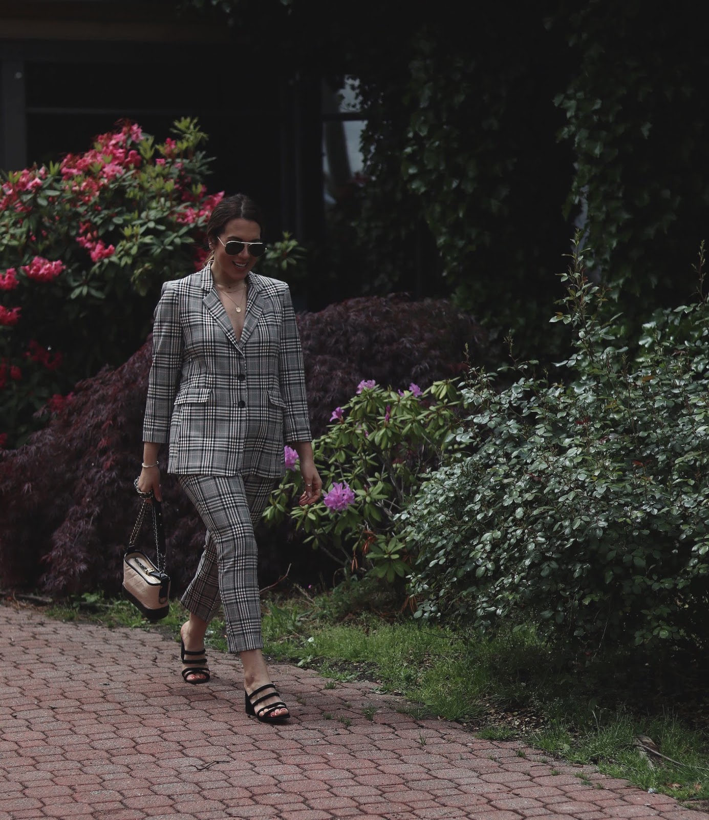 plaid suit outfit le chateau vancouver fashion blogger aleesha harris