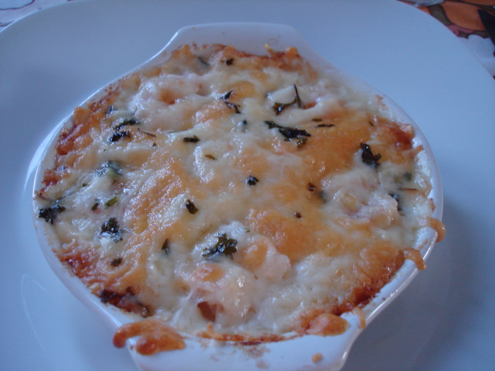 Here and There Shrimp and Scallop au gratin