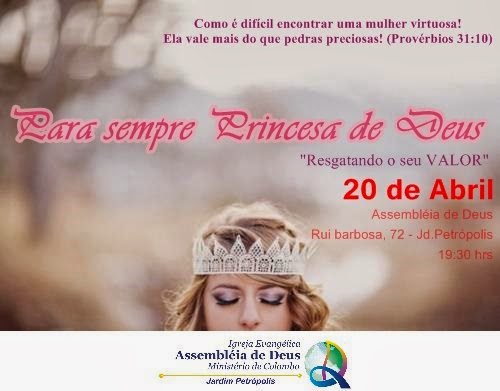 Ministério Jovem Umadcol: PARA SER PRINCESA DE DEUS