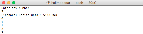 Halim Deedar: Shell Script for Fibonacci series