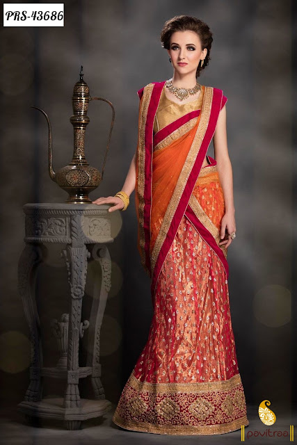 Karva Chauth special red net lehenga style sree online shopping at pavitraa.in
