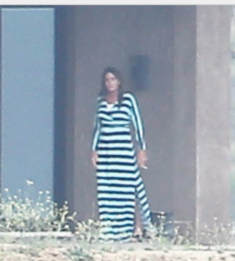 Photos: Bruce Jenner wears a long slit dress