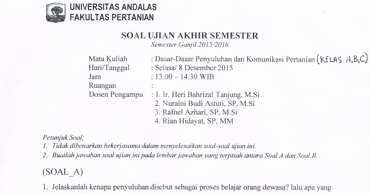 Contoh Soal Tes Masuk Kuliah Jurusan Pertanian Jawabanku Id