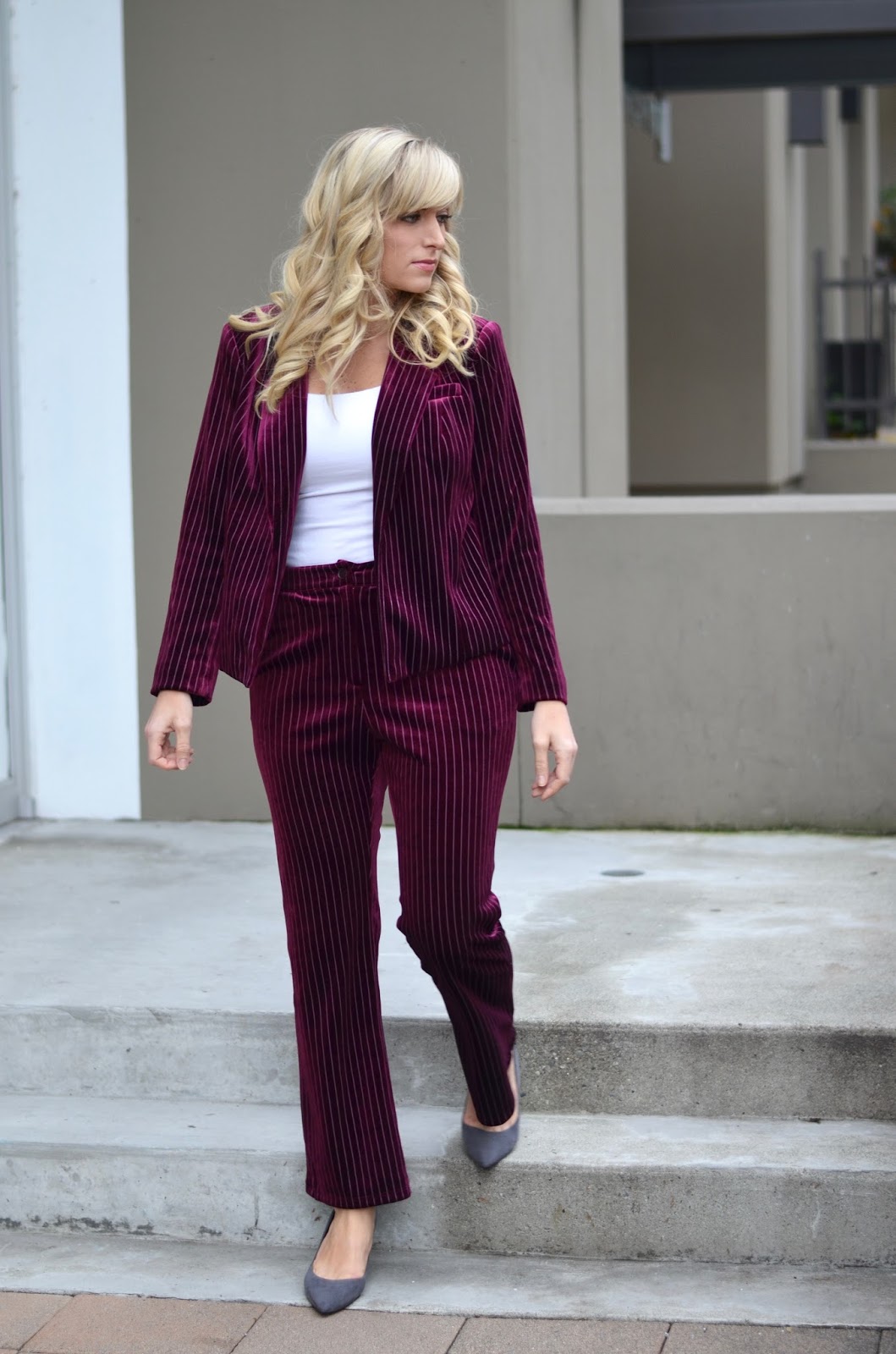 Velour Pinstripe Suit