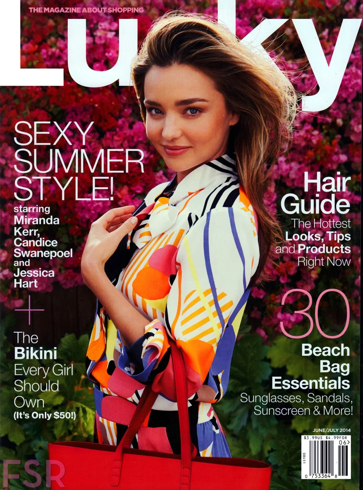 Miranda Kerr in a summery fashion shoot for Lucky Magazine June/July 2014