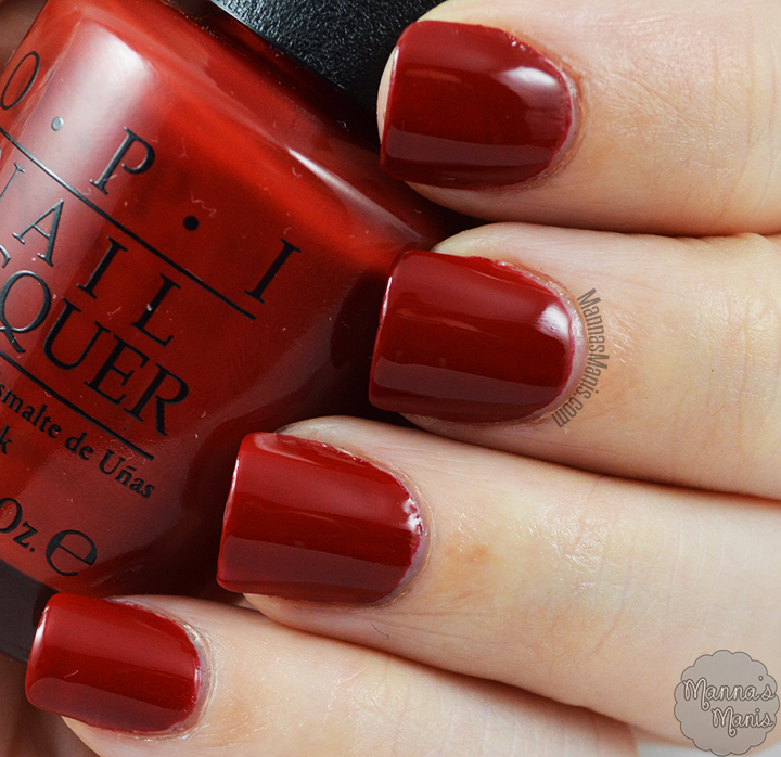 OPI romantically involved, a red creme nail polish from the 50 shades of grey collection