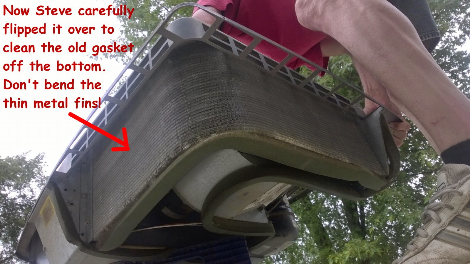 What A View!!! RV Repair replacing gaskets on rooftop Duo Therm