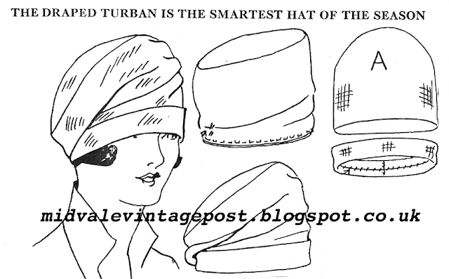 The Vintage Pattern Files: Free 1920's Sewing Pattern - Draped Turban
