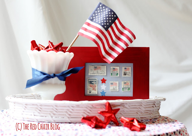 Easy DIY 4th Fourth of July decorating ideas using common household items from The Red Chair Blog