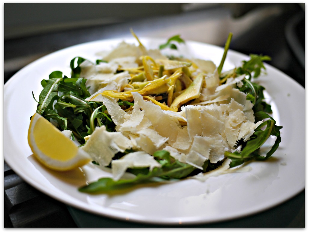 gustia Raw Artichoke Salad with Arugula and Parmesan