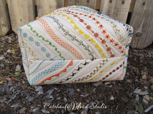 Patchouli Moon Studio~ Fabric Basket with Decorative Stitches