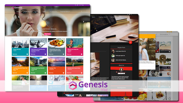 Download Genesis Mag Premium Material Design Blogger Template Free ...