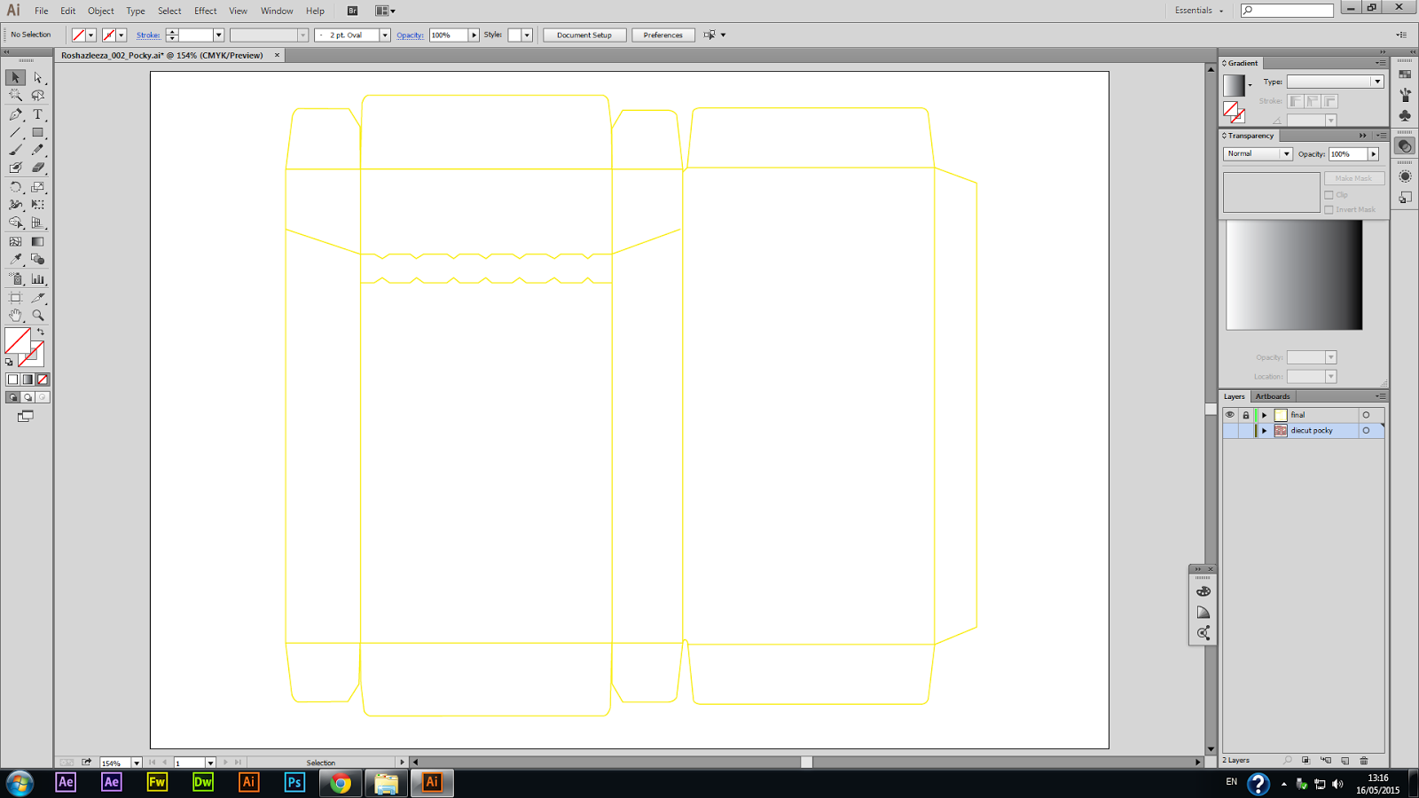 Roshazleeza Hadi Creating Outline for Pocky Box