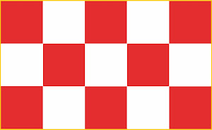 Banda ajedrezada marquesal. Posible bandera estepeña desde 1559.