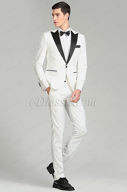 white black custom men suits party tuxedo