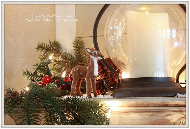 Farmhouse-Rustic-Deer Ornament-Christmas Mantel 2015-From My Front Porch To Yours