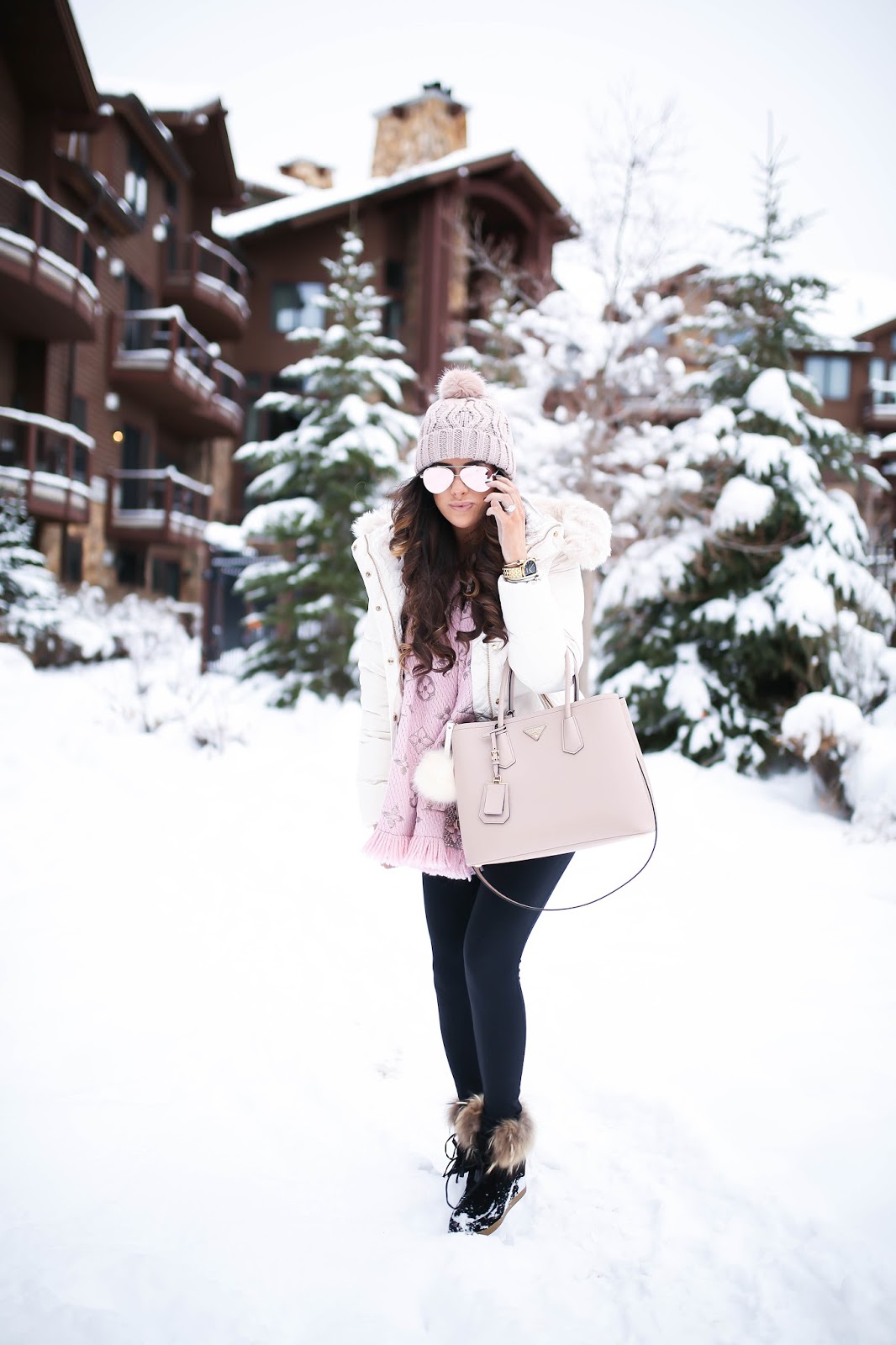 Pops of Pink (Snow Day in Park City)