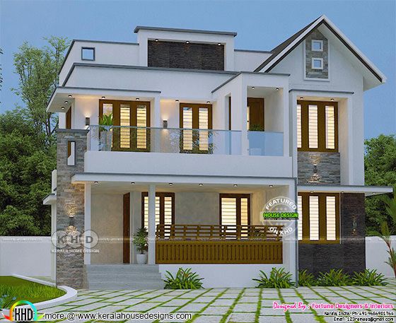 Trendy Kerala home design 2000 sq-ft