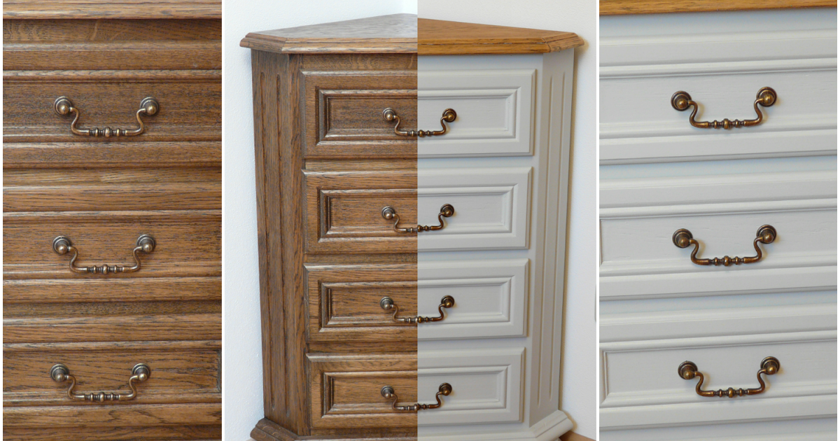 Dekoelement: Eckschrank neu aufbereitet