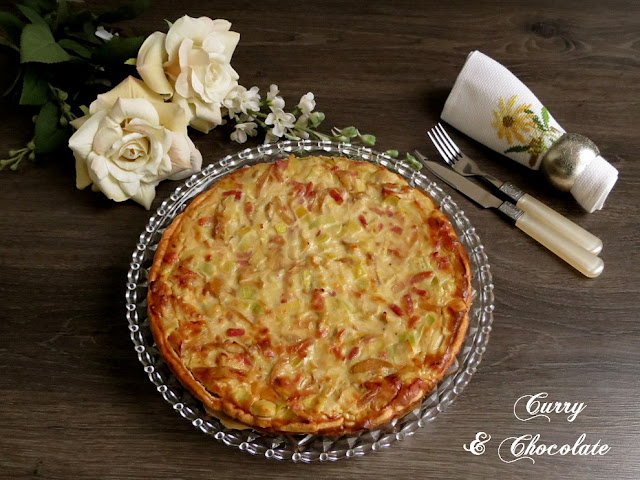 Quiche de bacon, puerro y cebolla caramelizada Quiche de bacon, puerro y cebolla caramelizada