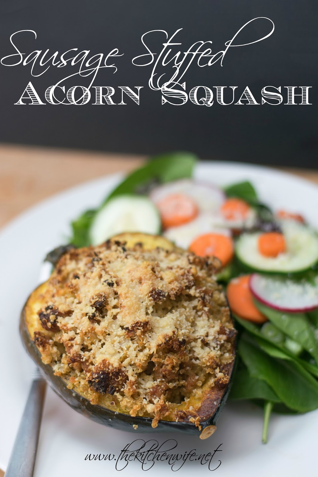 Sausage and Herbed Quinoa Stuffed Acorn Squash Recipe The Kitchen Wife