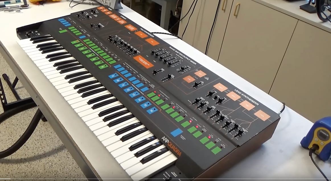 MATRIXSYNTH ARP Quadra Vintage Keyboard Synth w/Case Serviced by Synth Chaser