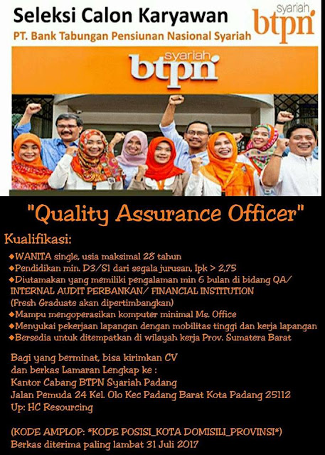 Lowongan Kerja Bank BTPN Syariah Juli 2017 Lowongan Kerja Bank BTPN Syariah Juli 2017