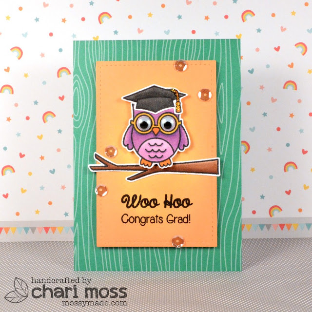 Sunny Studio Stamps: Woo Hoo Owl Graduation Card by Chari Moss