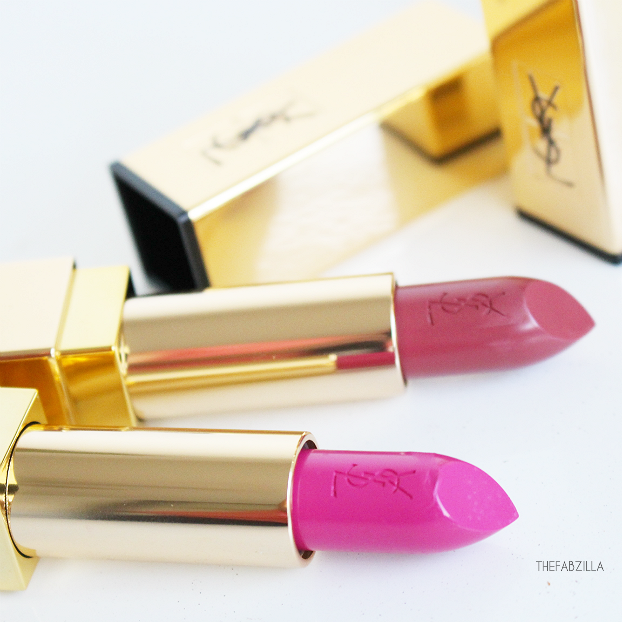 YSL Rouge Pur Couture, Rose Stiletto, Fuchsia, Review, Swatch