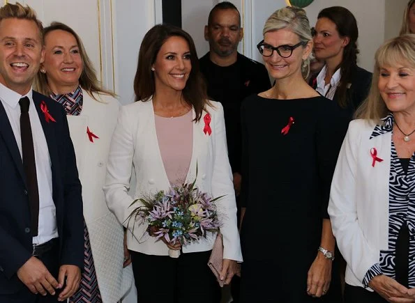 Danish Princess Marie wore Emporio Armani-Stretch Viscose Tricotine Jacket and pink top at Kurhotel Skodsborg