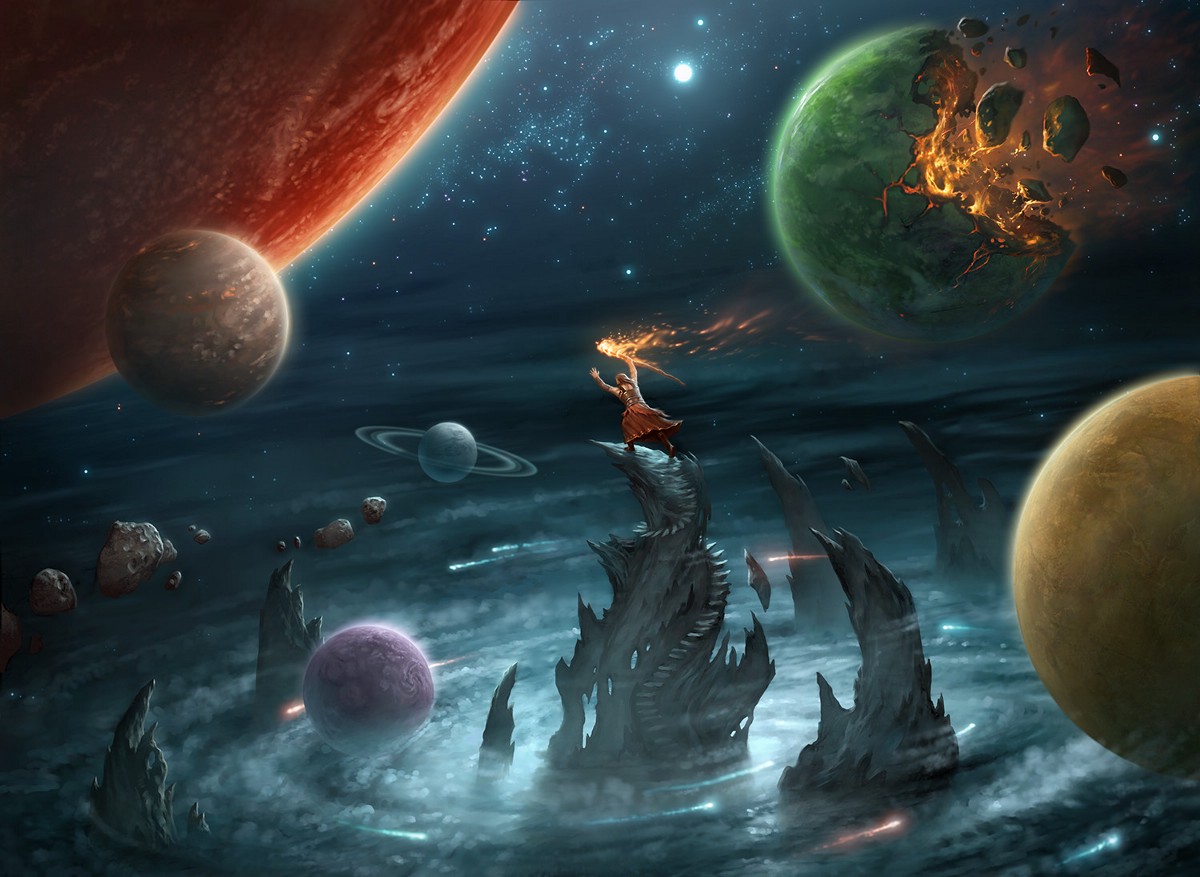 Desenho Animado Roxo Planeta Magma Mundial De Ficção Alienígena