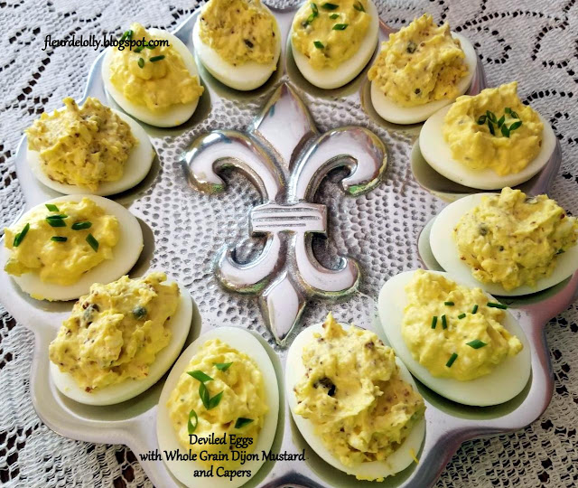 Fleur de Lolly Deviled Eggs with Whole Grain Dijon Mustard and Capers