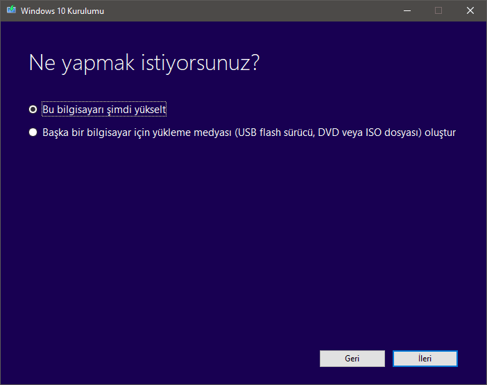 Windows 10 1809'u indir