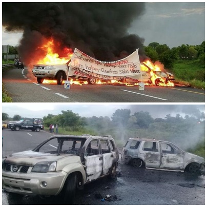 martes, 2 de julio de 2019 Cartel incendia vehículos en Tabasco como amenaza a la Guardia Nacional