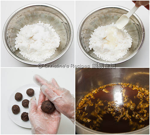 桂花豆沙西米糭製作圖 Sago Dumplings with Red Bean Filling Procedures01