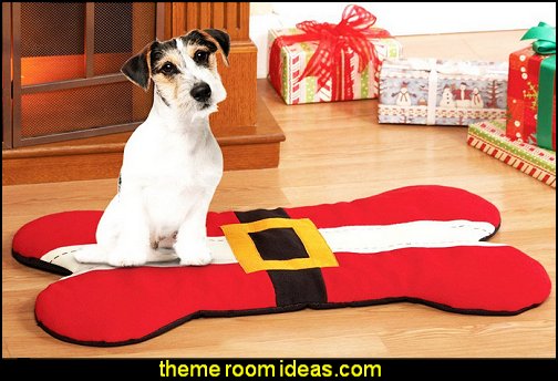 bone shaped Christmas Mat pet gift ideas - gifts for pets - gifts for dogs - gifts for cats - creative gifts for animal lovers - gifts for pet owners pet stuff - cool stuff to buy - pet supplies bone shaped Christmas Mat