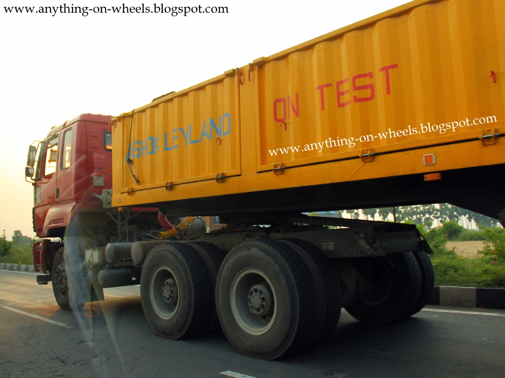 ANYTHING ON WHEELS Ashok Leyland U 4936 Tractor Trailer seen testing