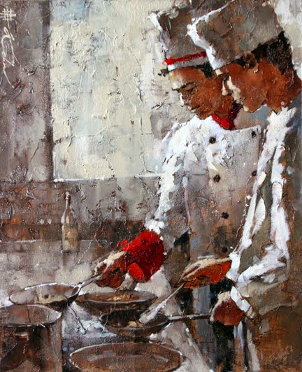 Cozinha Italiana - Andre Kohn e suas pinturas - Impressionismo Figurativo