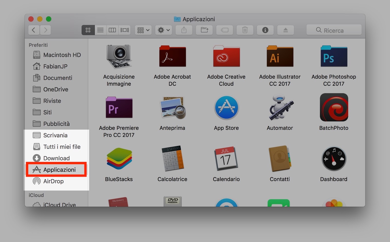come mostrare applicazioni e programmi installati su mac