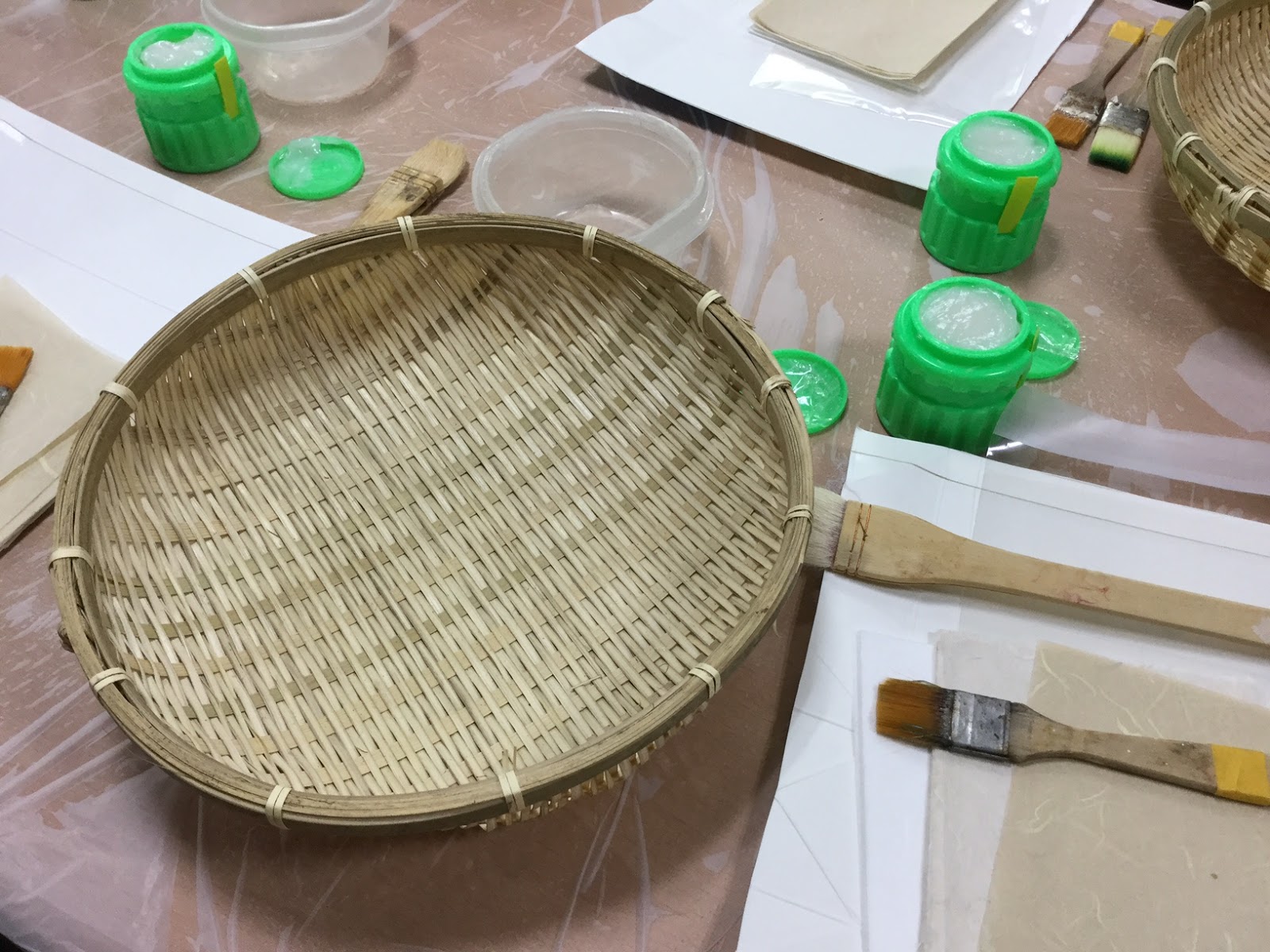 Pigment and Fiber Painting a Traditional Japanese Basket
