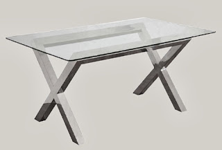 mesa comedor aluminio cristal