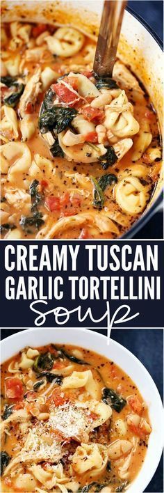 Creamy Tuscan Garlic Tortellini Soup