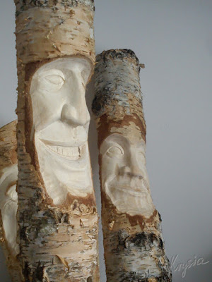 rzeźby z brzozy Leśne Ludki Ethro